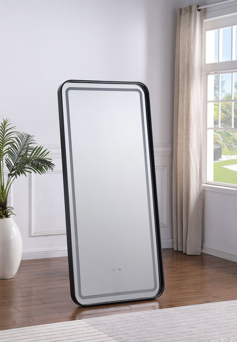 Quetzal LED Standing Mirror with Bluetooth Speaker Black