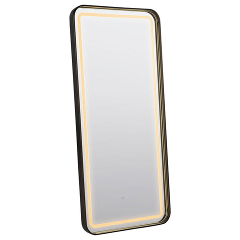Quetzal LED Standing Mirror with Bluetooth Speaker Black