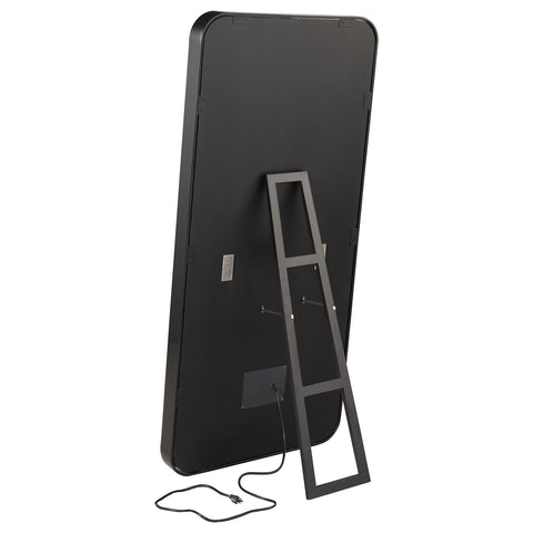 Quetzal LED Standing Mirror with Bluetooth Speaker Black