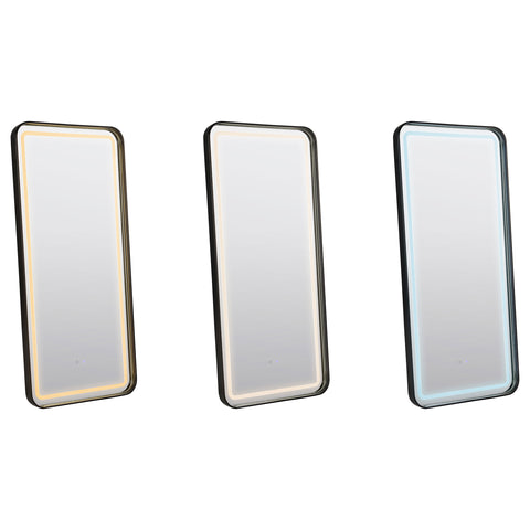 Quetzal LED Standing Mirror with Bluetooth Speaker Black