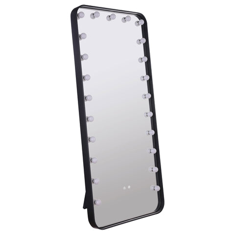 Kersey 32 x 71 Inch LED Standing Mirror with Speakers BlackBlack