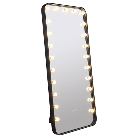 Kersey 32 x 71 Inch LED Standing Mirror with Speakers BlackBlack