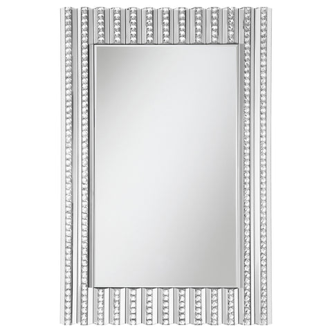 Emmett 32 x 47 Inch Acrylic Crystal Wall Mirror SilverMirror