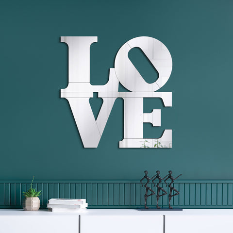 Sandy 40 x 40 Inch LOVE Lettered Wall Mirror SilverMirror