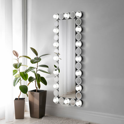 Celina 24 x 62 Inch Wall Mirror with Lighting SilverMirror
