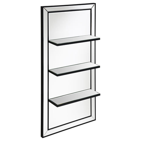 Watson 24 x 47 Inch Rectangular 3-Shelf Wall Mirror SilverMirror
