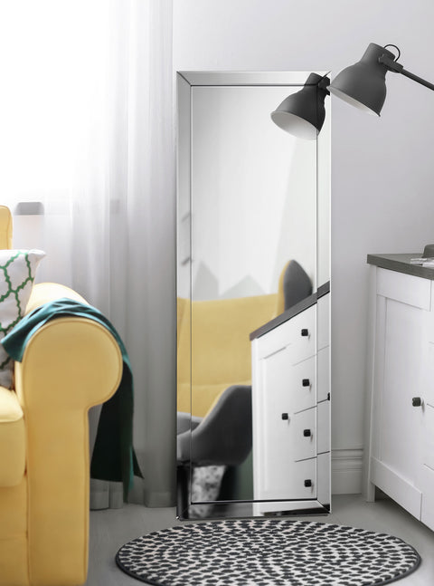 Nogales 22 x 61 Inch Framed Standing Floor Mirror SilverMirror