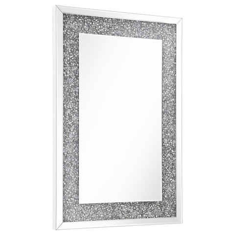Evelio 24 x 36 Inch Acrylic Crystal Wall Mirror SilverMirror