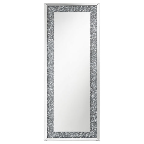 Evelio 24 x 63 Inch Acrylic Crystal Floor Mirror SilverMirror
