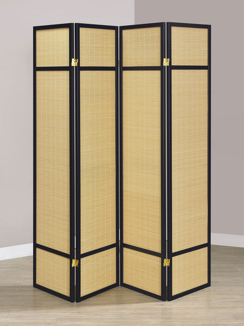 Harper 4-panel Bamboo Room Divider Folding Screen NaturalNatural