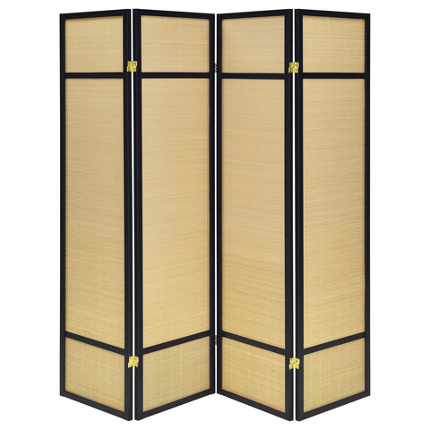 Harper 4-panel Bamboo Room Divider Folding Screen NaturalNatural