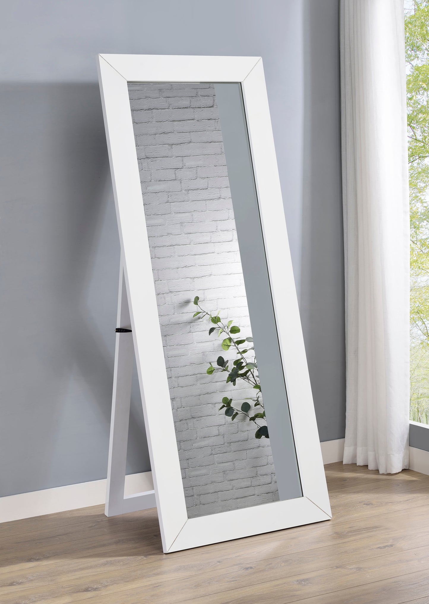 bledel tempered glass full length mirror white high gloss