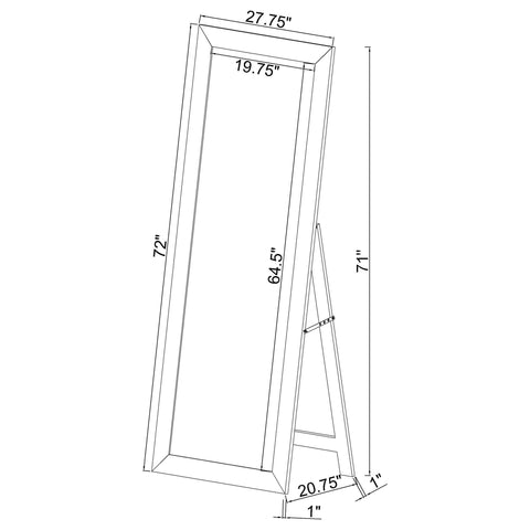 Bledel Tempered Glass Full Length Mirror White High Gloss