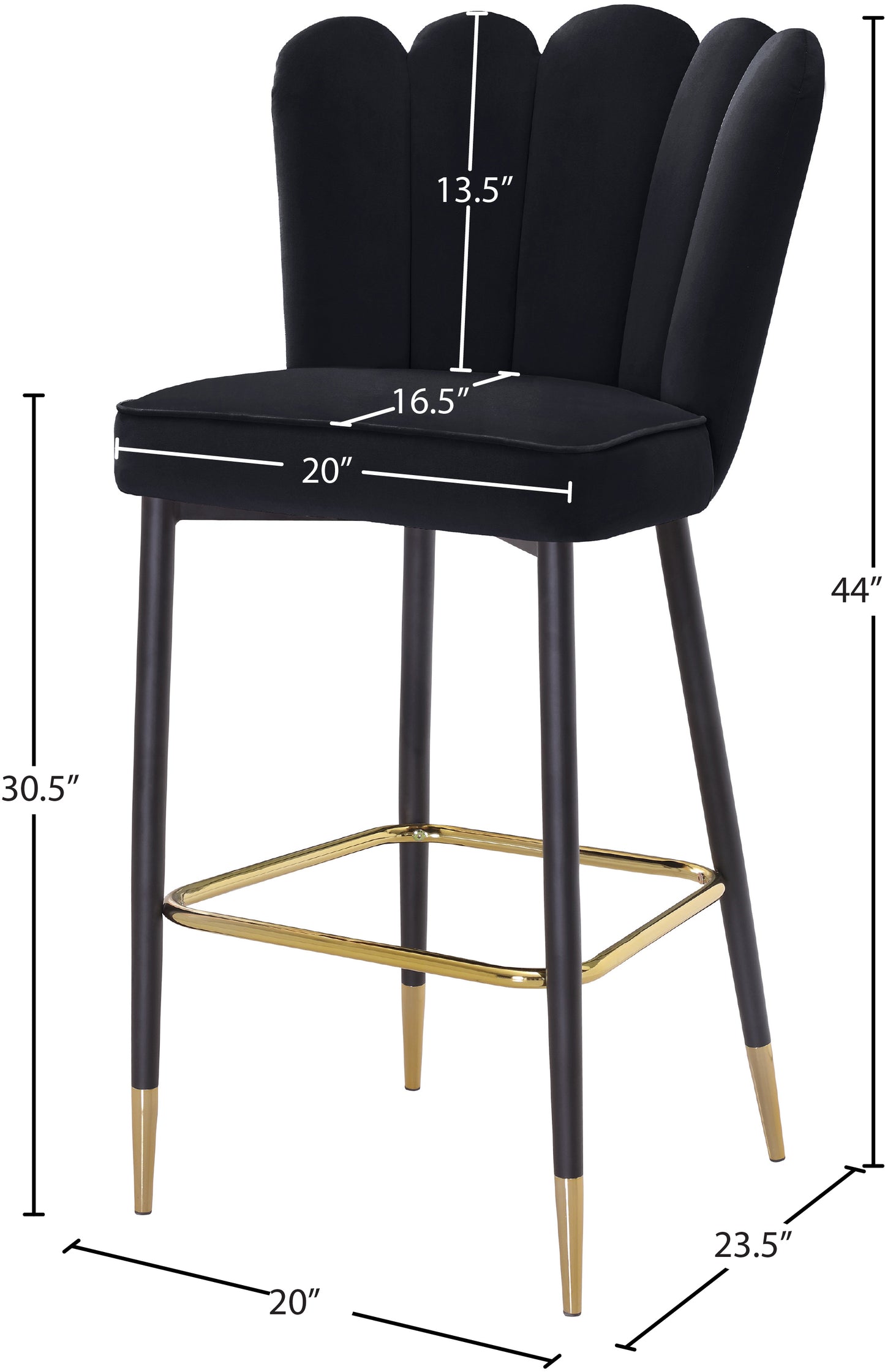 margo black velvet stool c