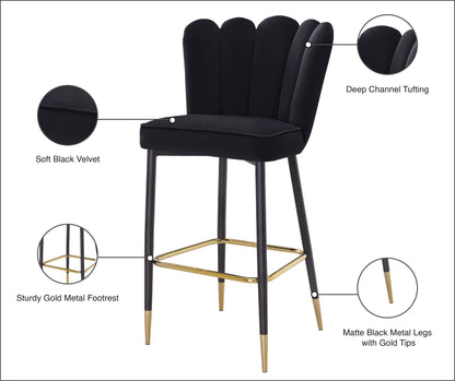 Margo Black Velvet Stool C