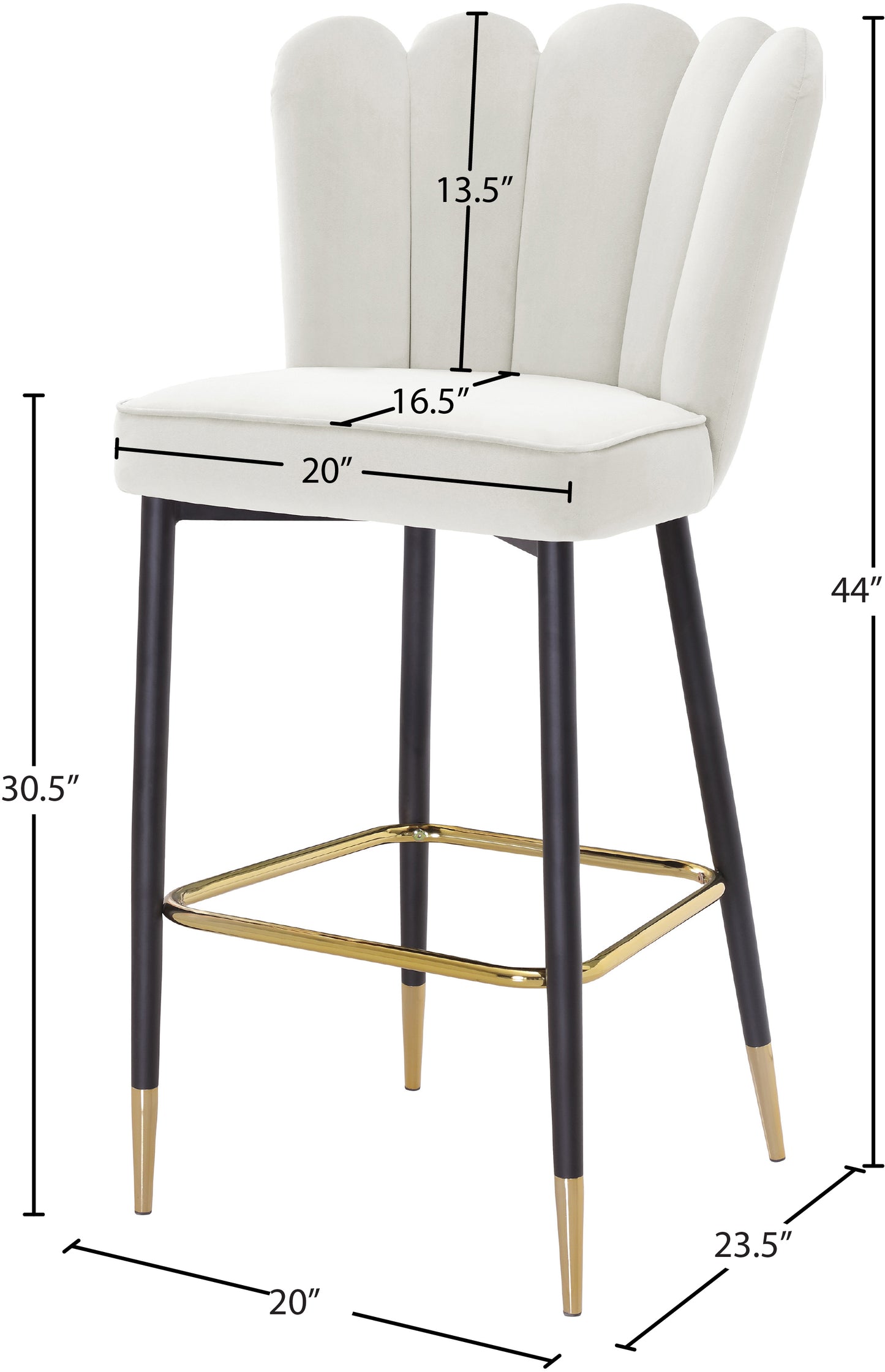 margo cream velvet stool c