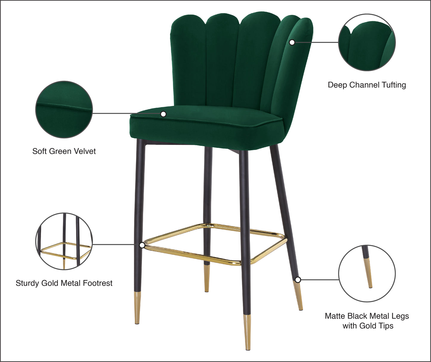 margo green velvet stool c