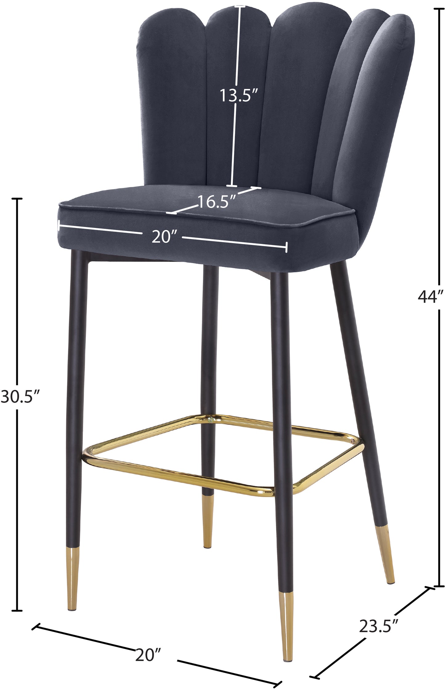 margo grey velvet stool c