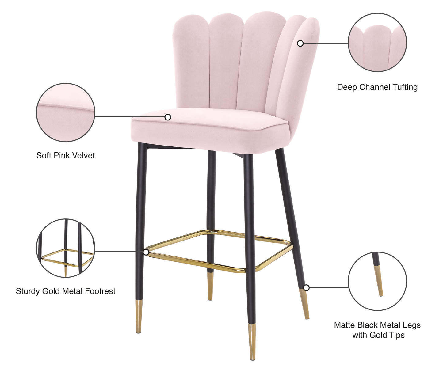 margo pink velvet stool c