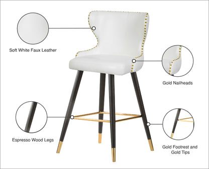 Gallo White Faux Leather Counter/Bar Stool C