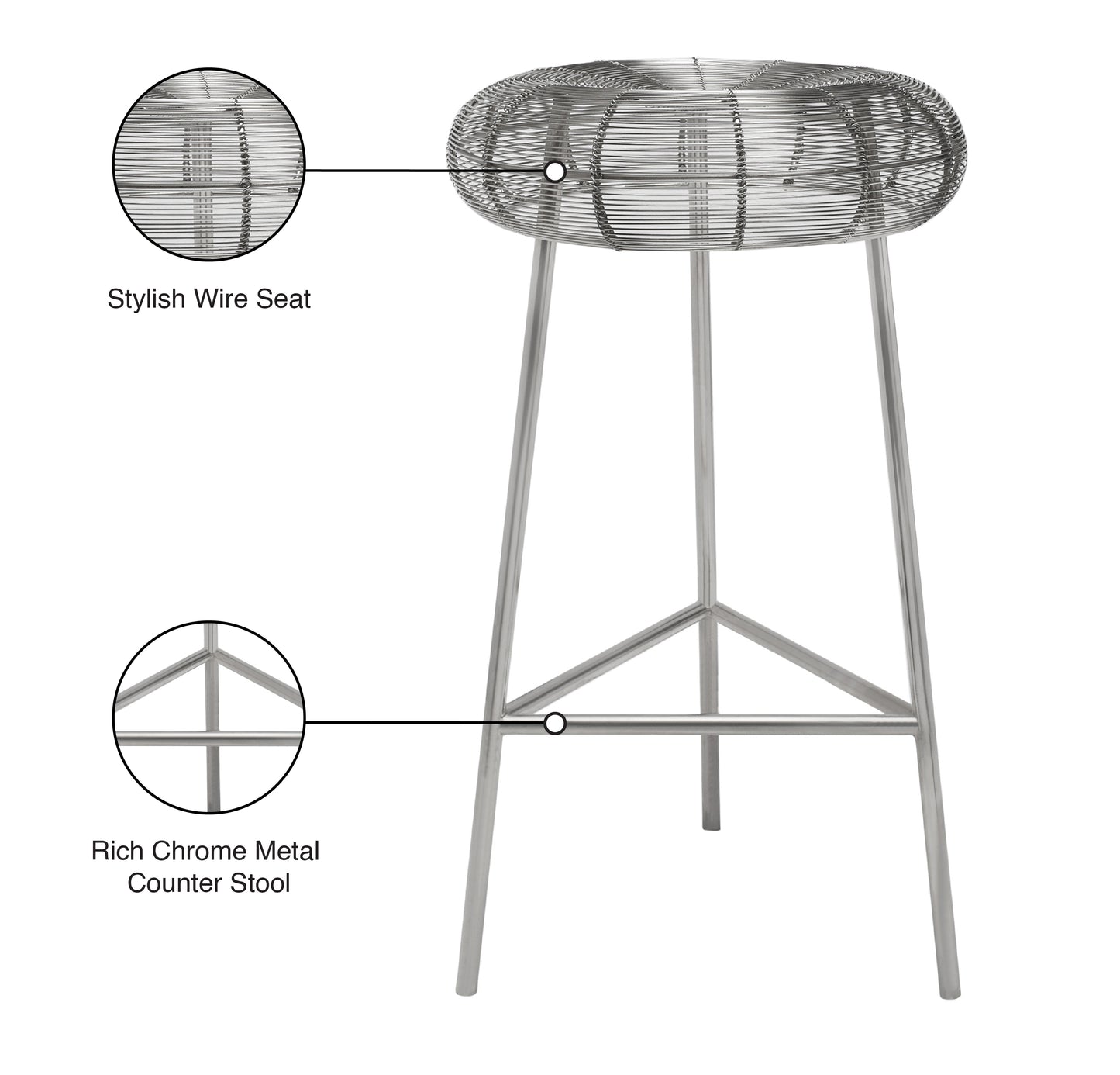 terrazo silver metal counter stool silver