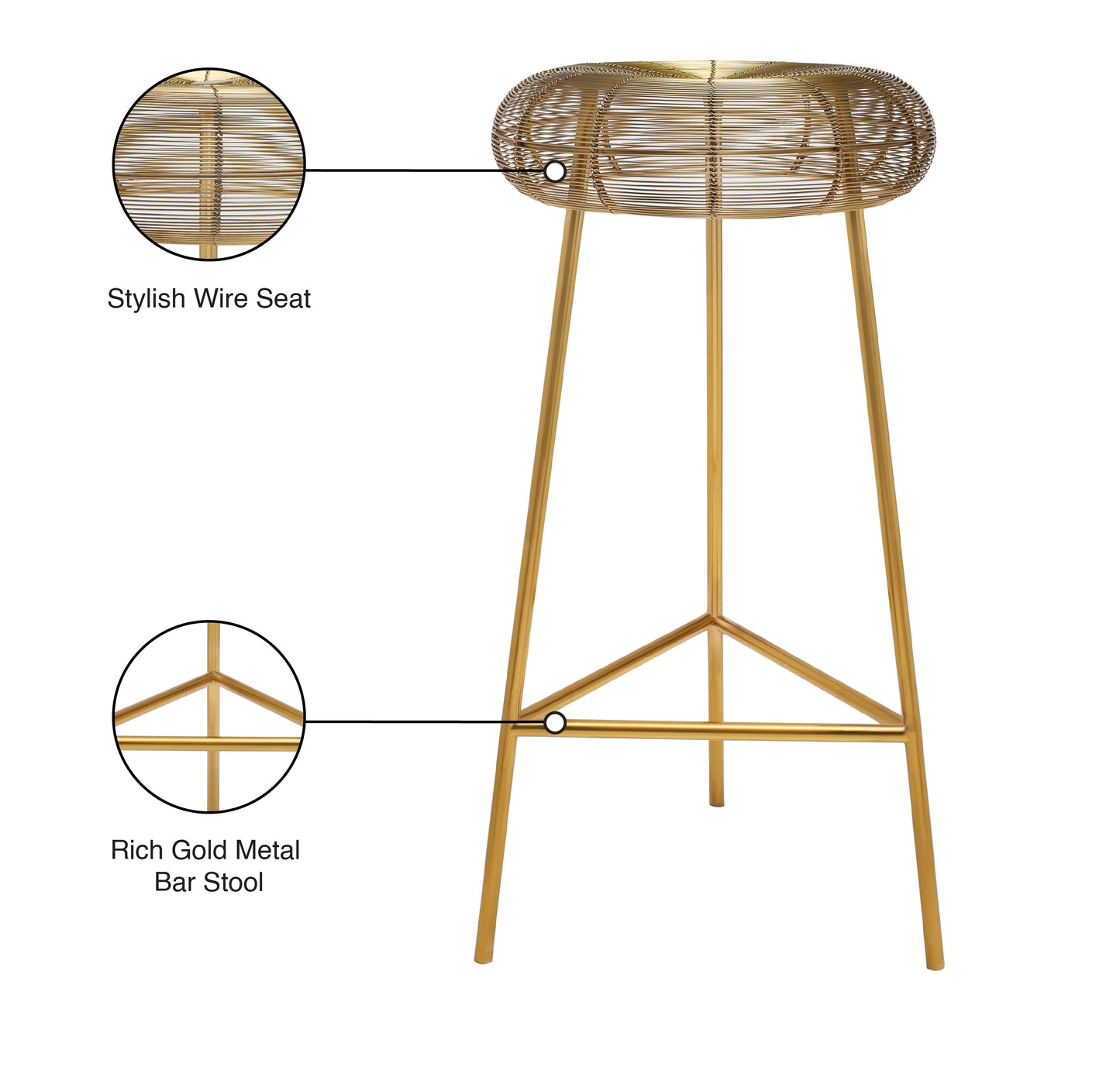 terrazo gold metal bar stool gold