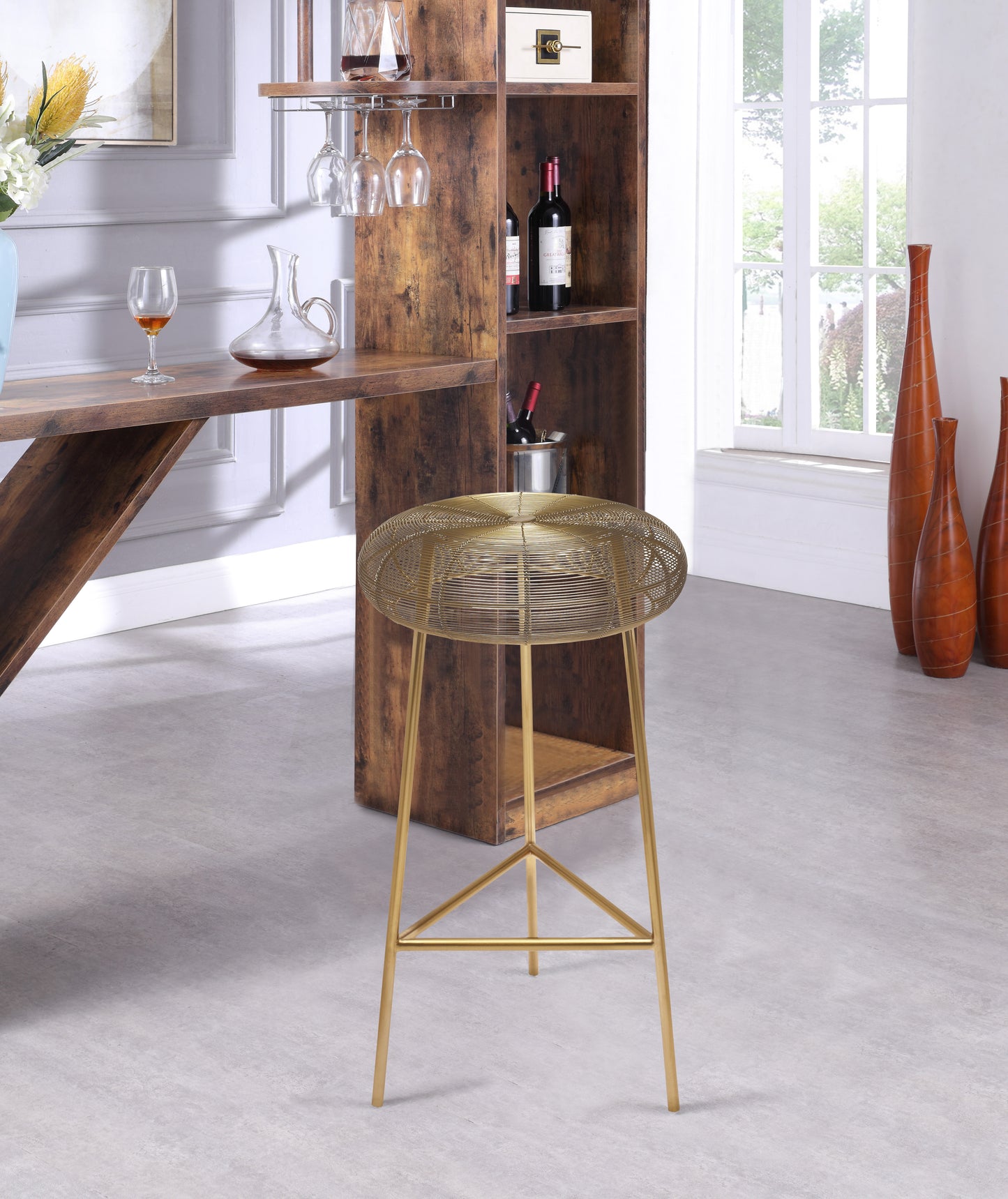 terrazo gold metal bar stool gold