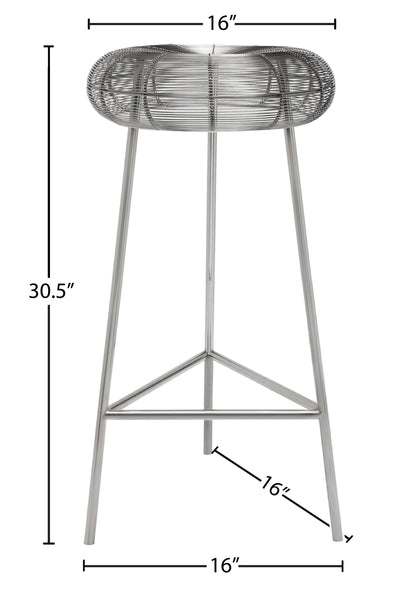 Terrazo Silver Metal Bar Stool Silver