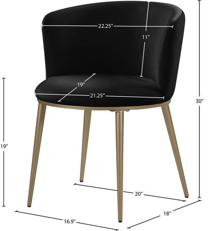 Diana Black Velvet Dining Chair C