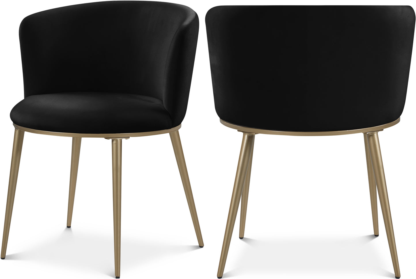 mateo black velvet dining chair