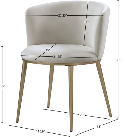 Diana Cream Velvet Dining Chair C