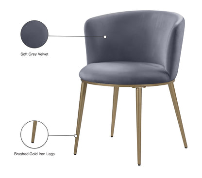 Diana Grey Velvet Dining Chair C