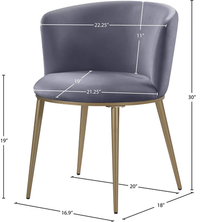 Mateo Grey Velvet Dining Chair