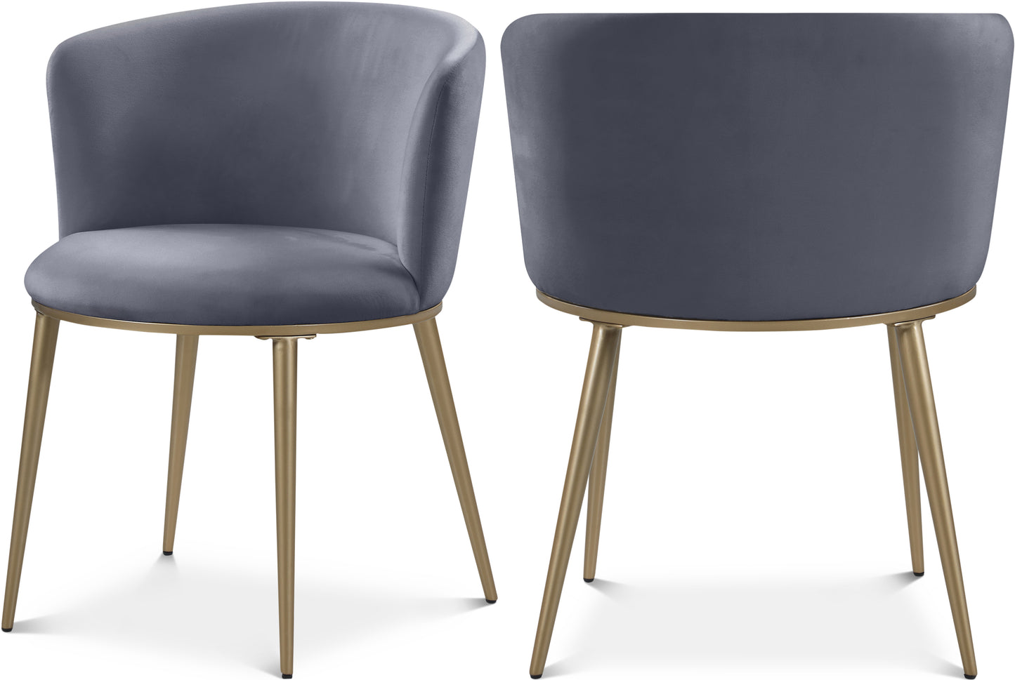 mateo grey velvet dining chair