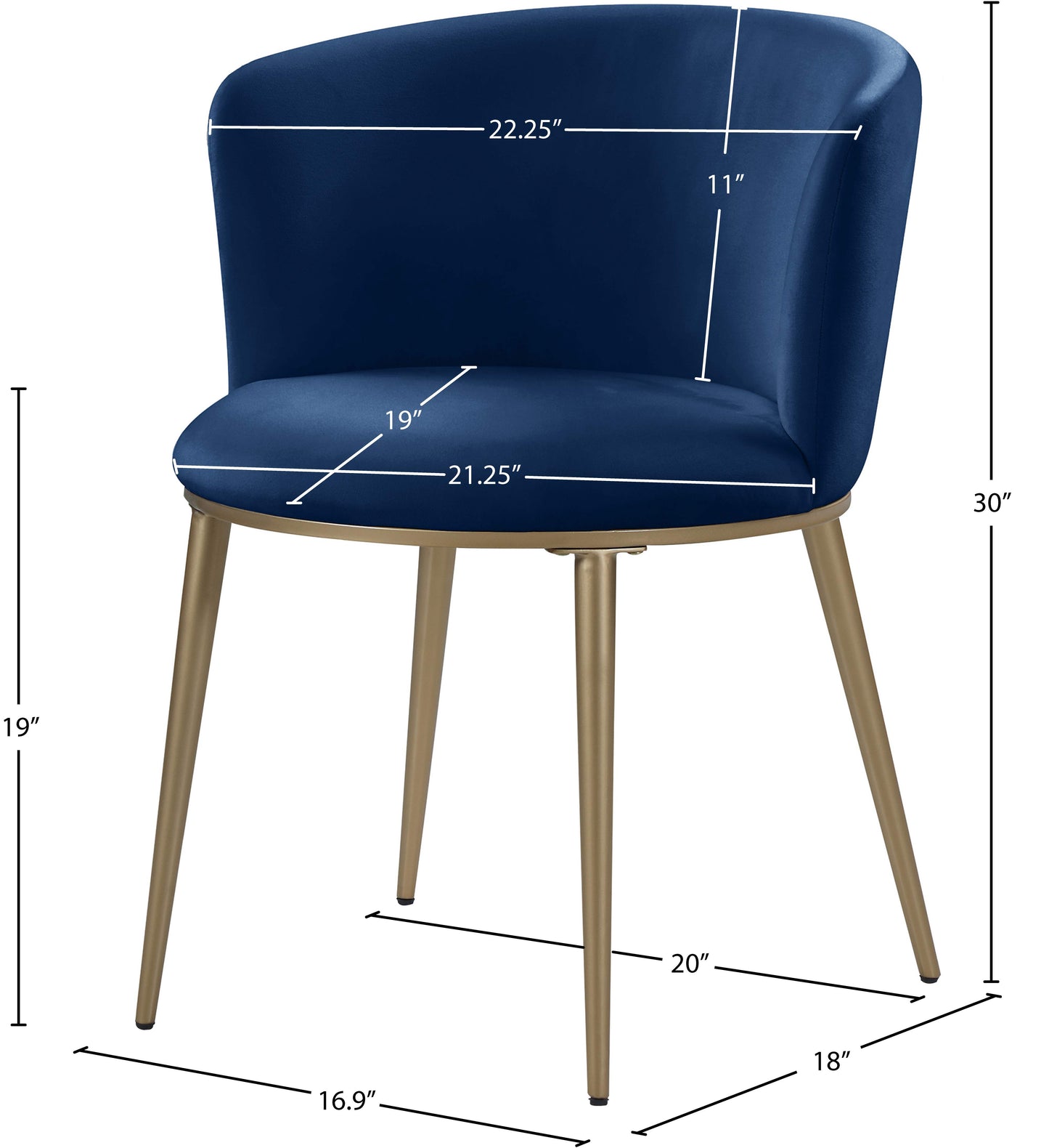 diana navy velvet dining chair c