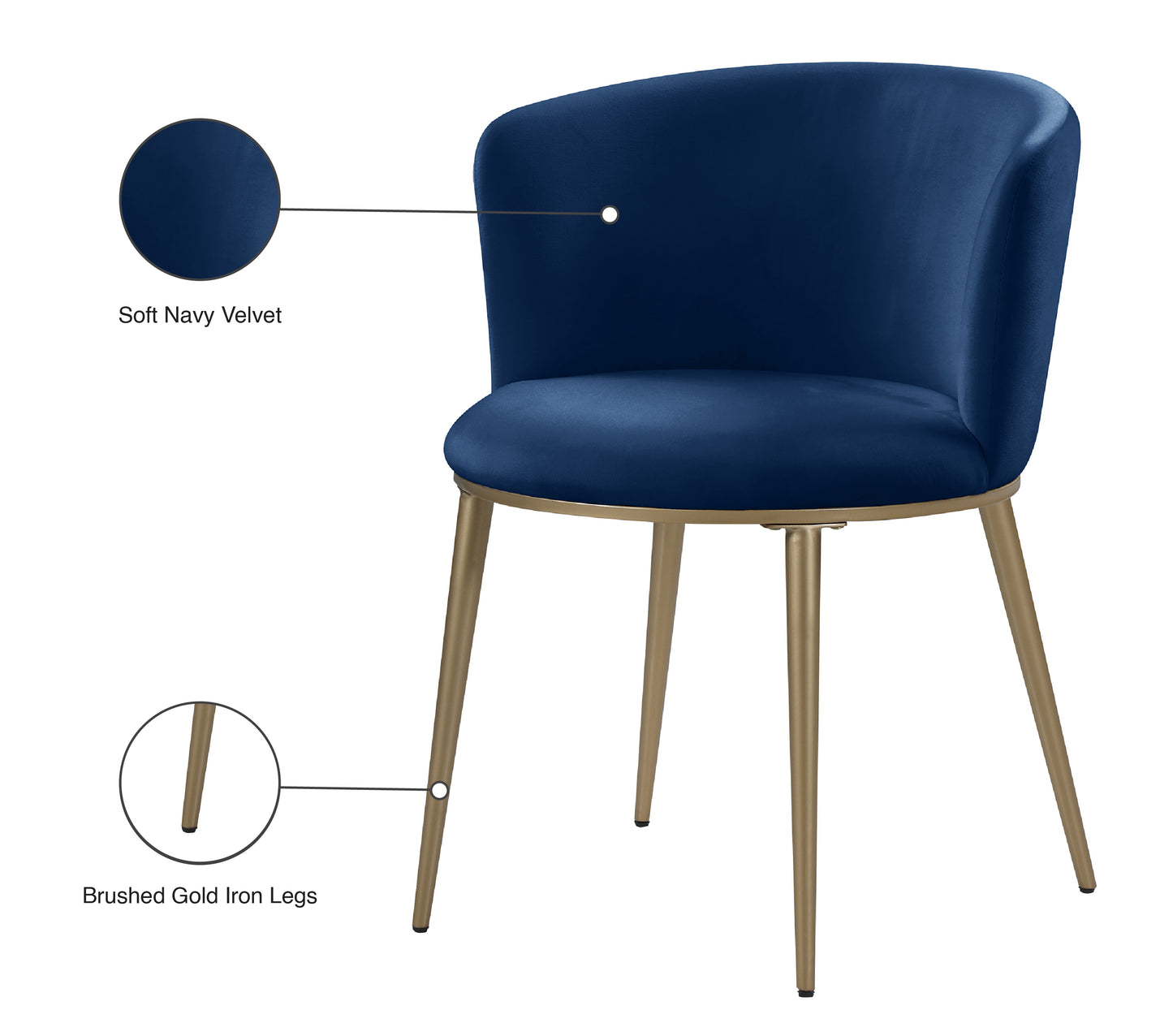 diana navy velvet dining chair c