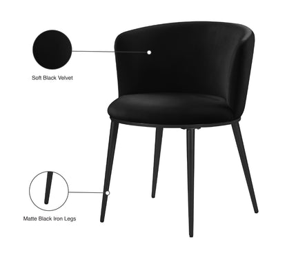 Diana Black Velvet Dining Chair C