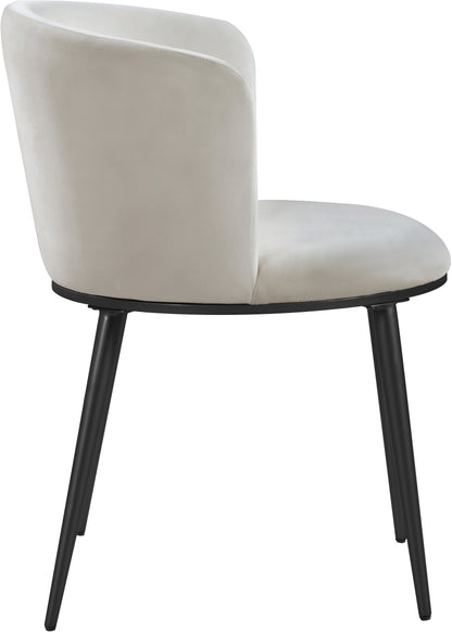 Diana Cream Velvet Dining Chair C