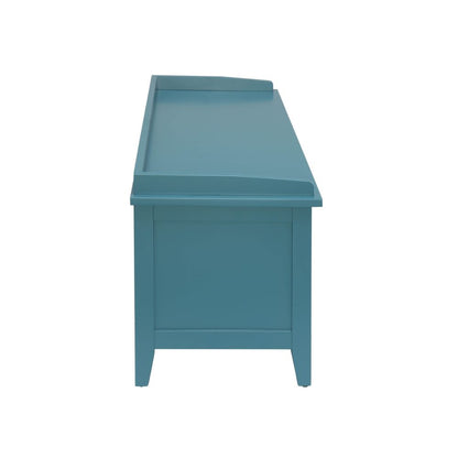 Justino Flavius Bench W/Storage, Rattan & Teal Finish