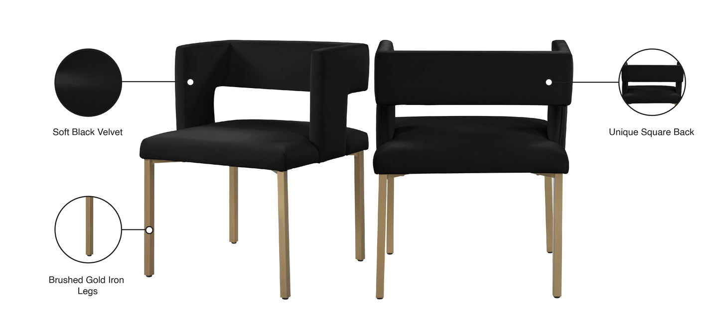 carlton black velvet dining chair c