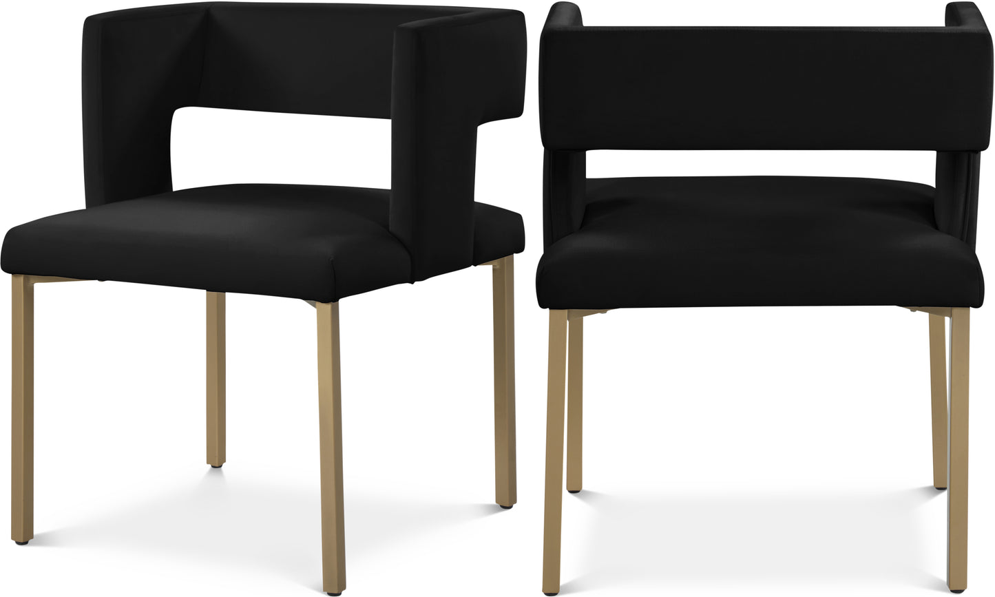 tevere black velvet dining chair