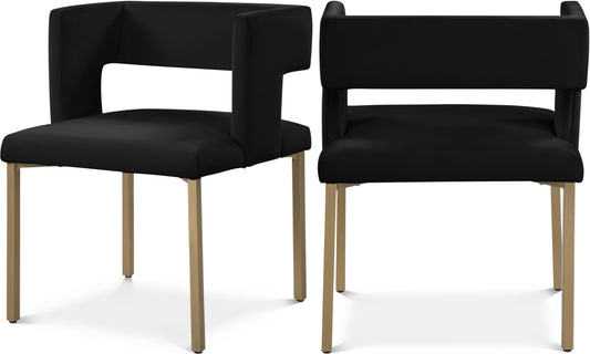 Tevere Black Velvet Dining Chair