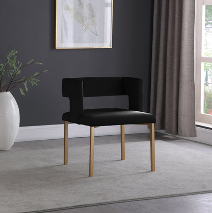 Tevere Black Velvet Dining Chair