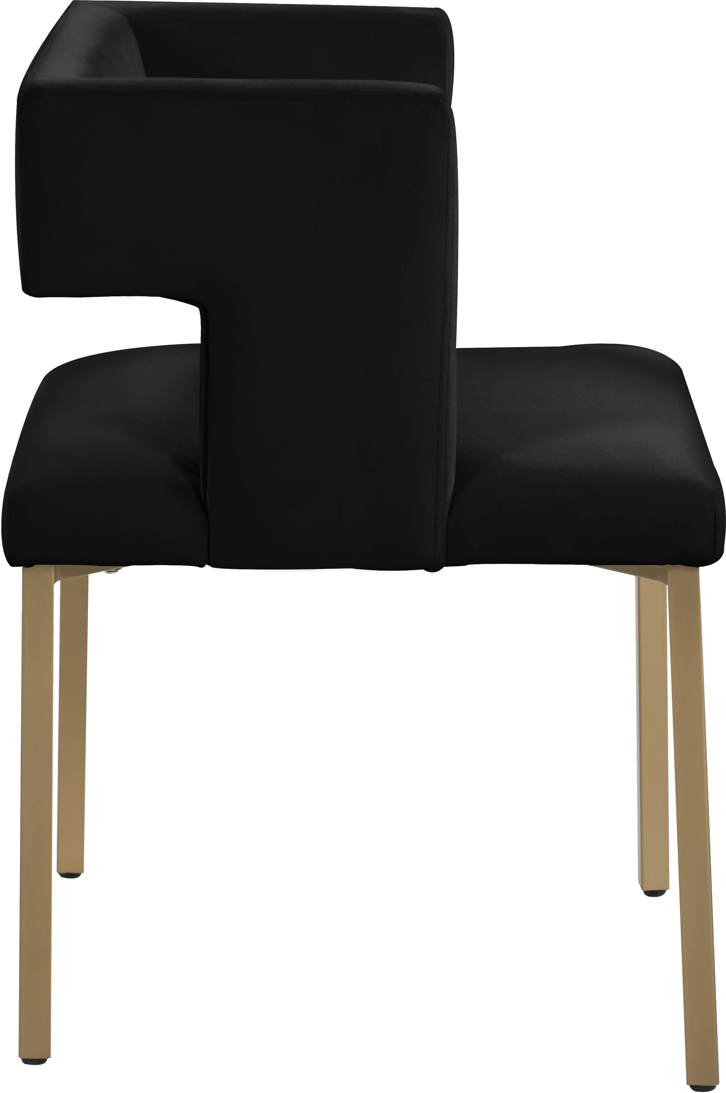 tevere black velvet dining chair