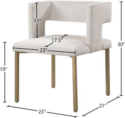 Carlton Cream Velvet Dining Chair C