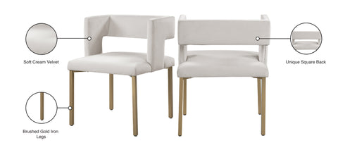 Carlton Cream Velvet Dining Chair C
