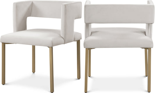 Tevere Cream Velvet Dining Chair