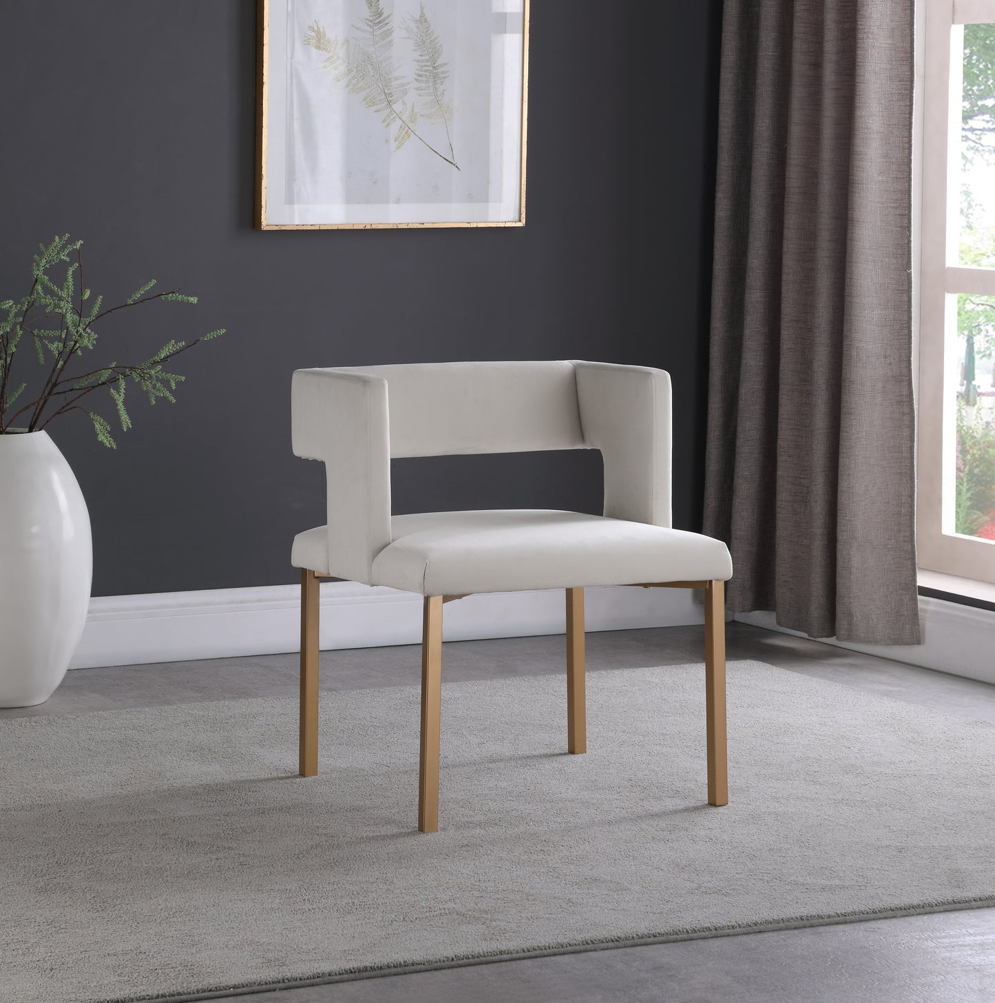 tevere cream velvet dining chair