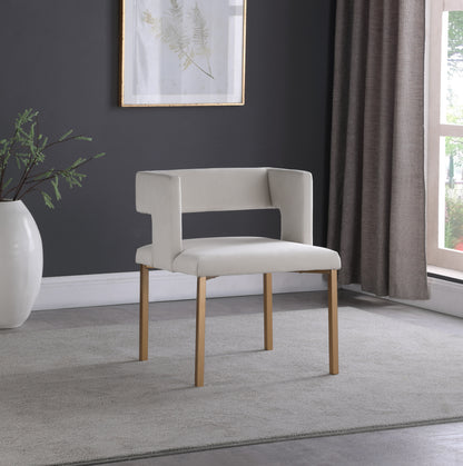 Tevere Cream Velvet Dining Chair