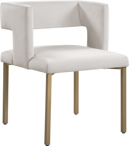 Tevere Cream Velvet Dining Chair